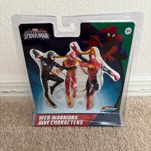 Marvel Swimways "Web-Warriors" Spider-Man Dive Figure, Iron Spider, Kid Arachnid